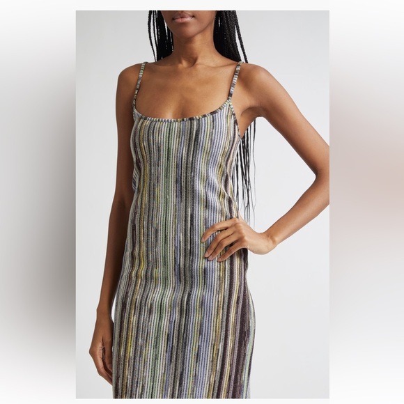Missoni Long Maxi dress Space Dye Metallic stripe Gown New Size 38 Italy, US 2 - Picture 4 of 12
